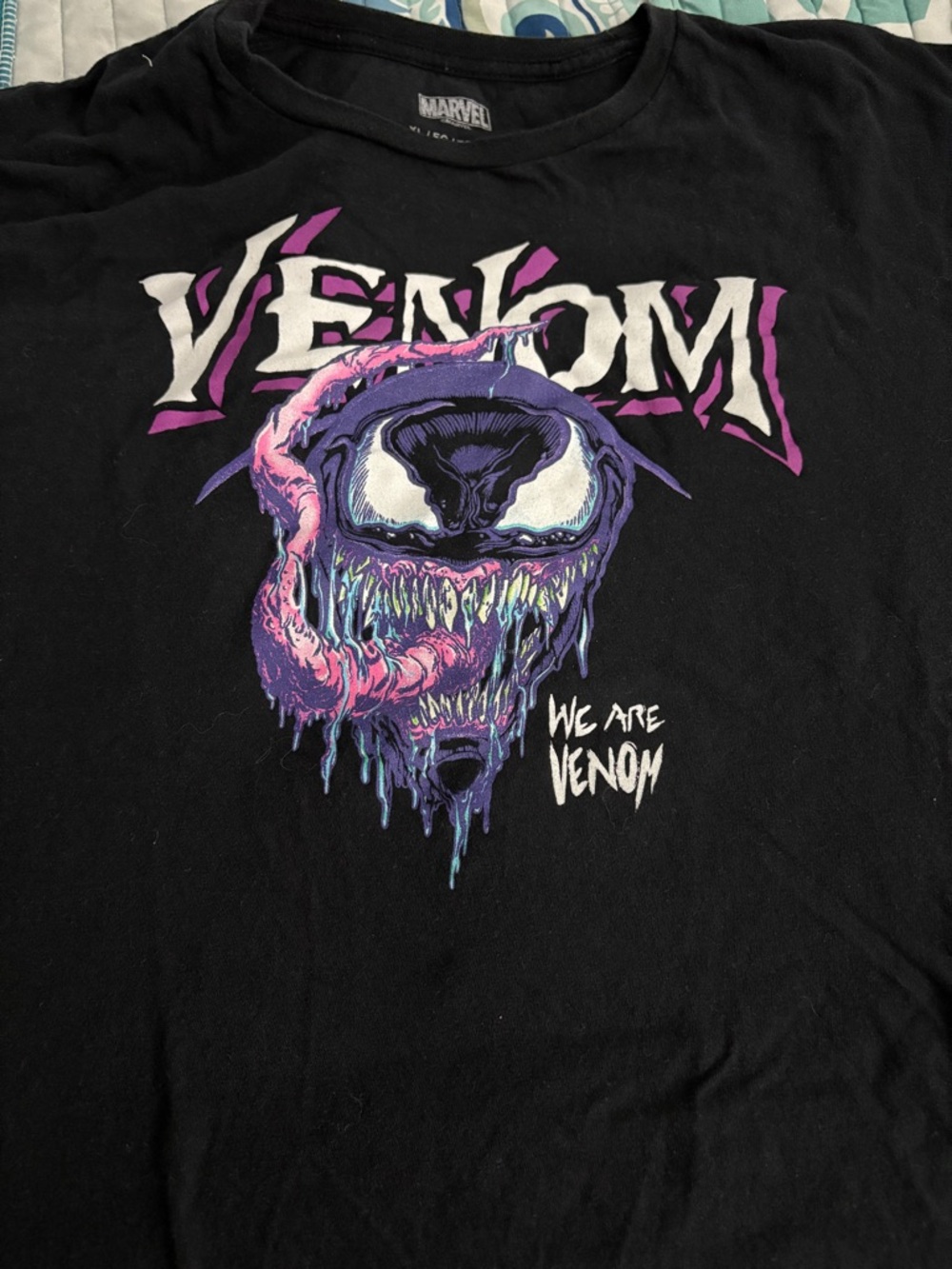Marvel Venom “We Are Venom” Graphic Tee - Black with Purple and Pink Art